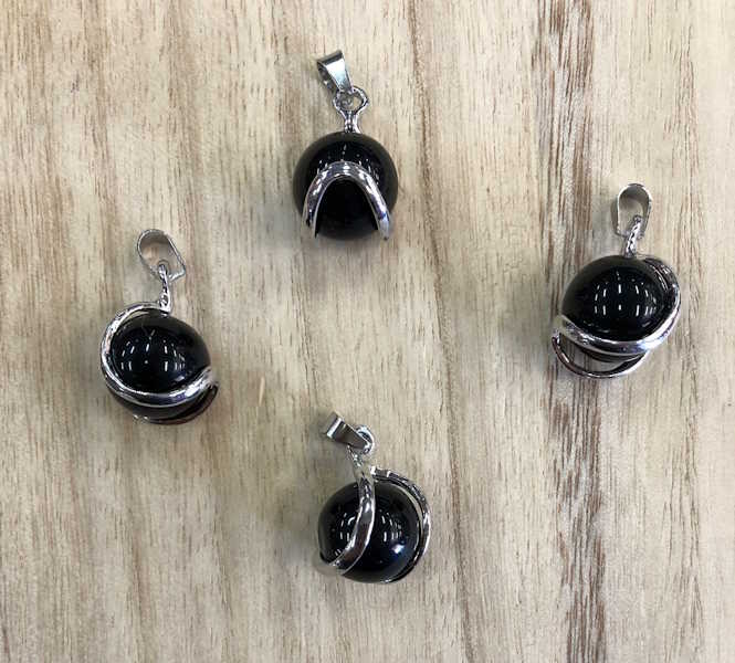 Colgante Bola Obsidiana Negra